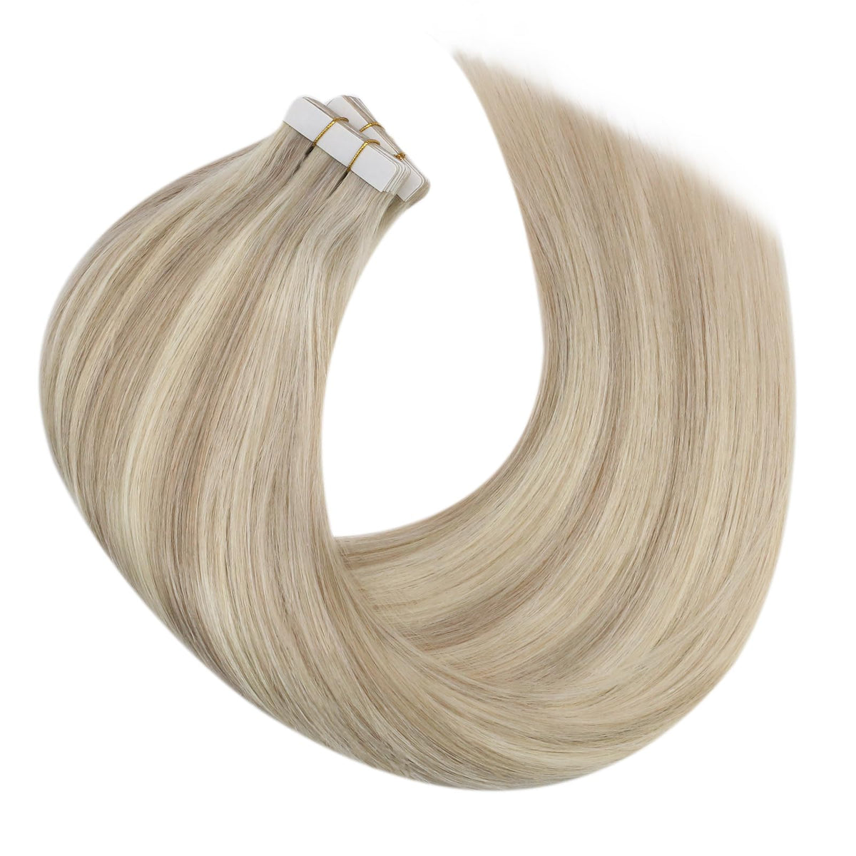 Moresoo Tape in Extensions Ash Blonde showing texture