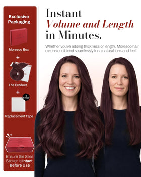 Moresoo Tape In Extensions displayed in a straight style
