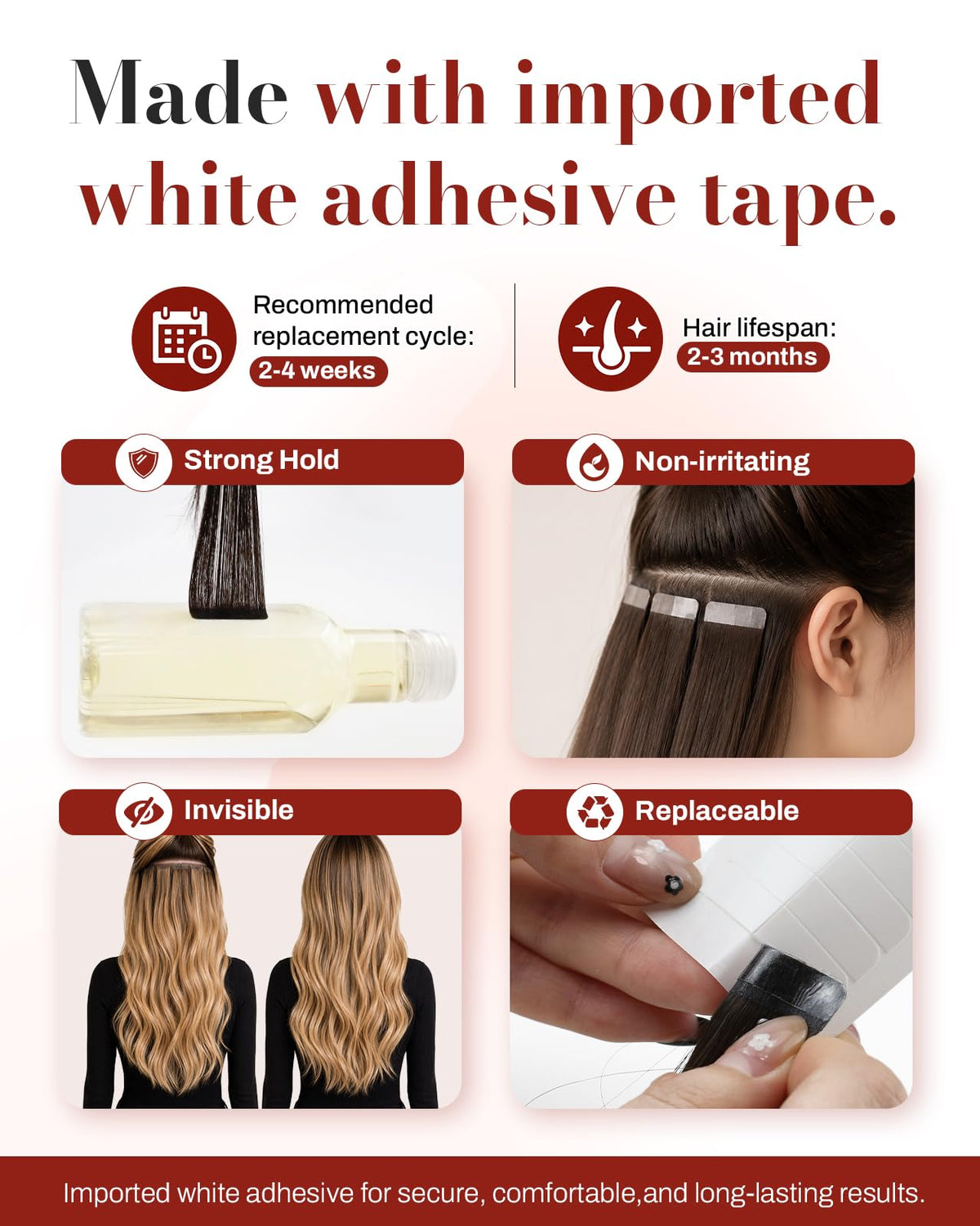 Moresoo Tape-In Extensions in natural light for colour reference