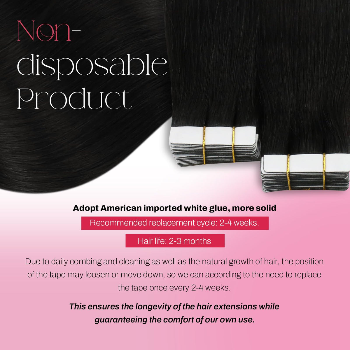 Moresoo Tape-In Extensions packaging with 20 pieces