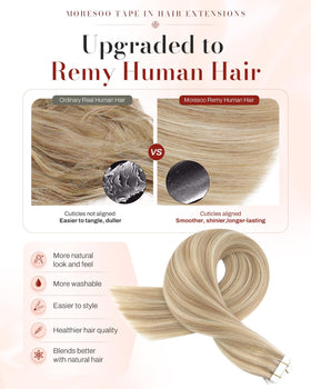 Moresoo Tape in Extensions packaging with honey blonde colour