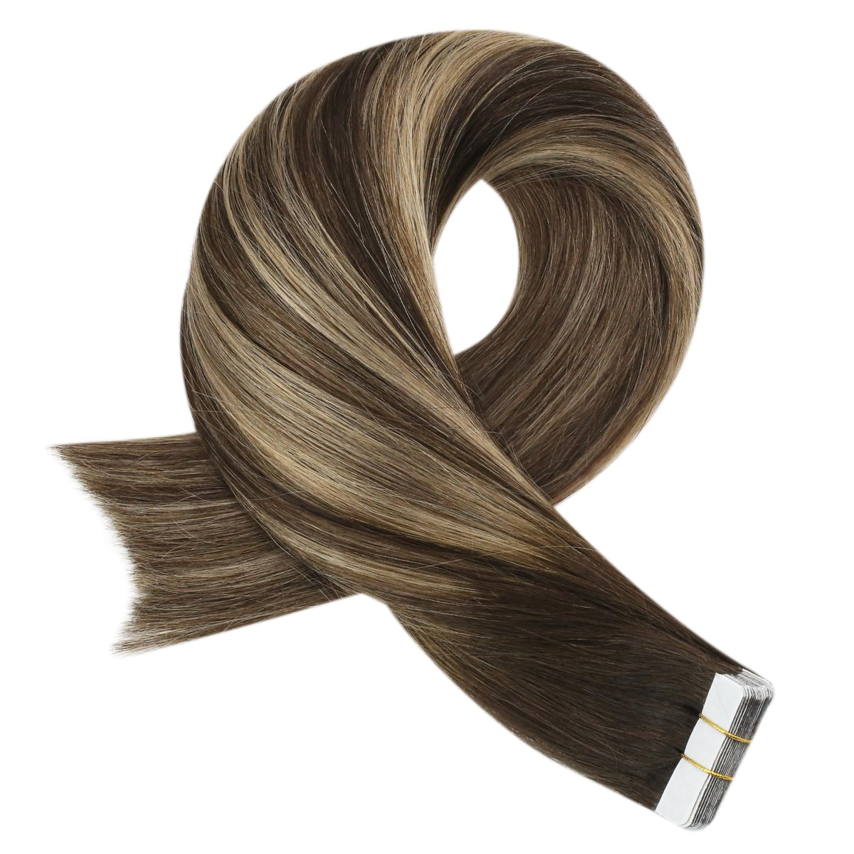 Moresoo Tape in Extensions with a model showcasing the length