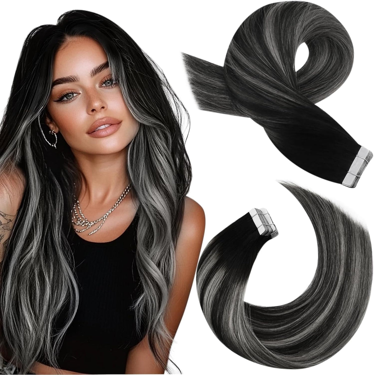 Moresoo Tape-In Hair Extensions 14in front view