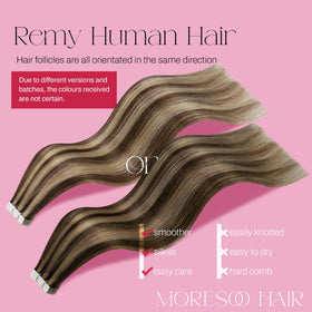 Moresoo Tape In Hair Extensions 16in packaging
