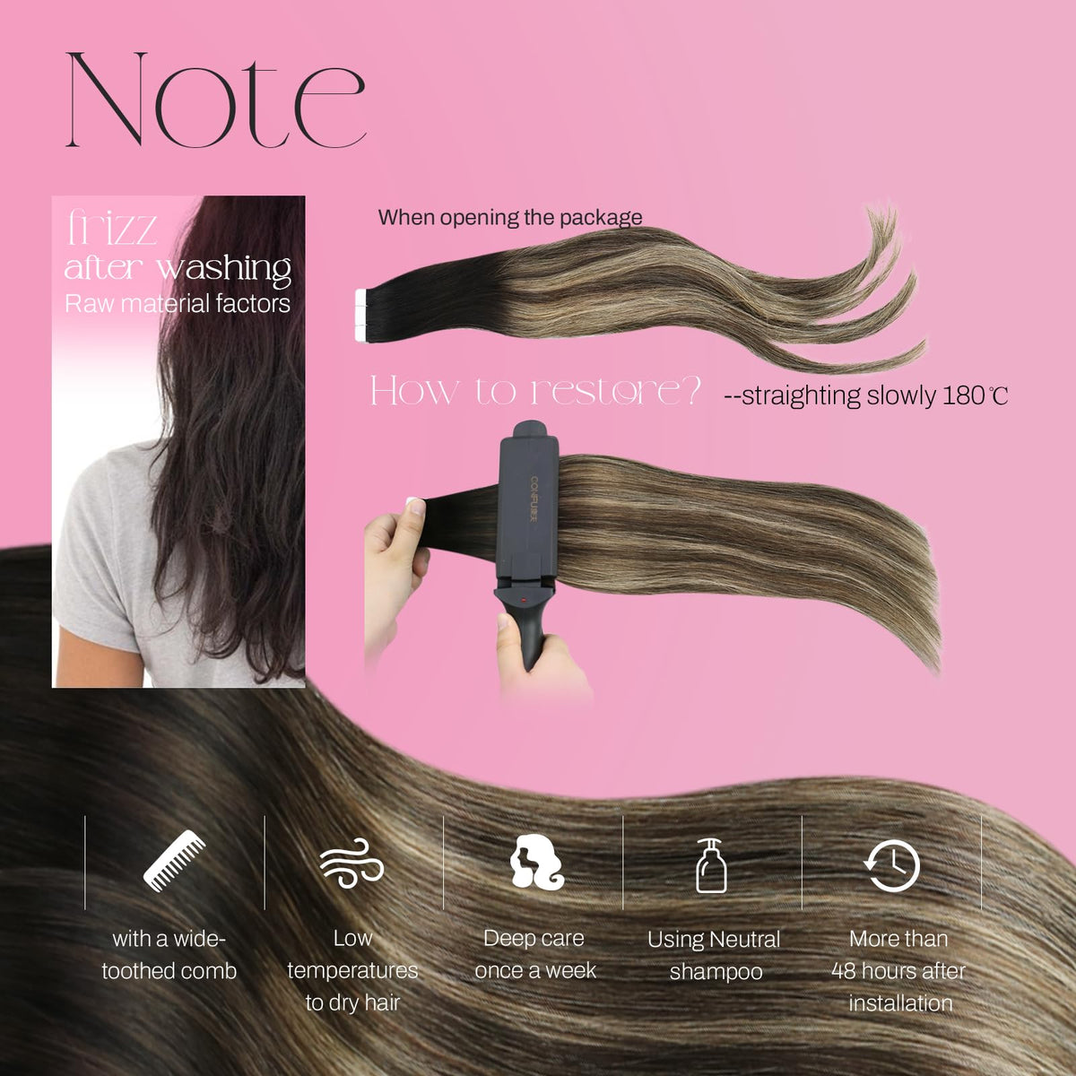 Moresoo Tape-in Hair Extensions 24in styled in loose waves