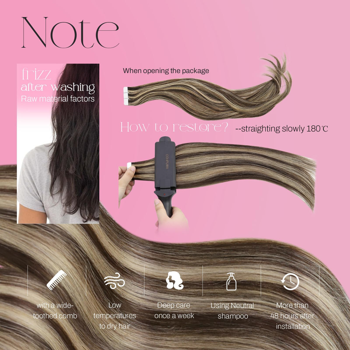 Moresoo Tape in Hair Extensions brown and blonde mix