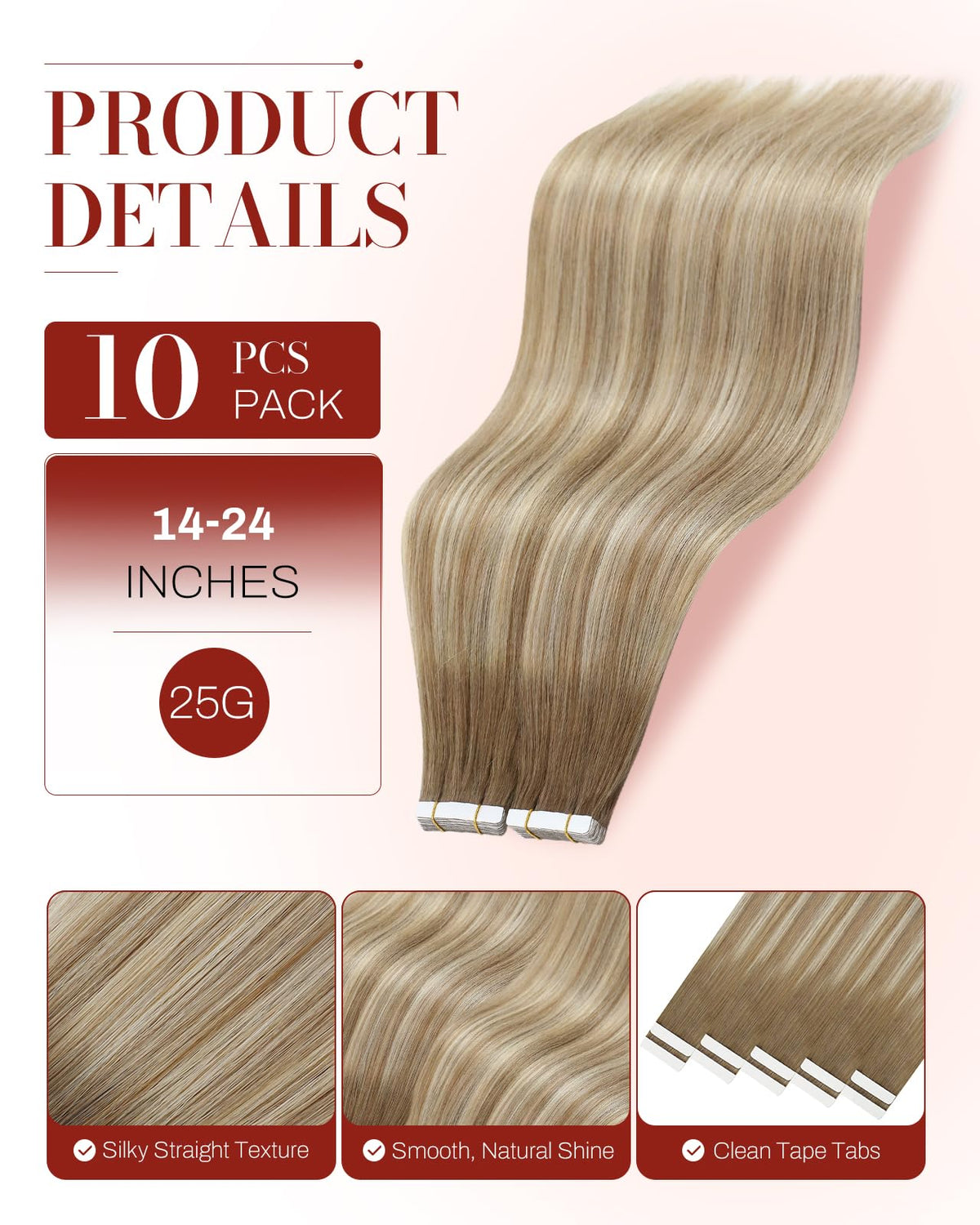Moresoo Tape-In Hair Extensions close-up of tape