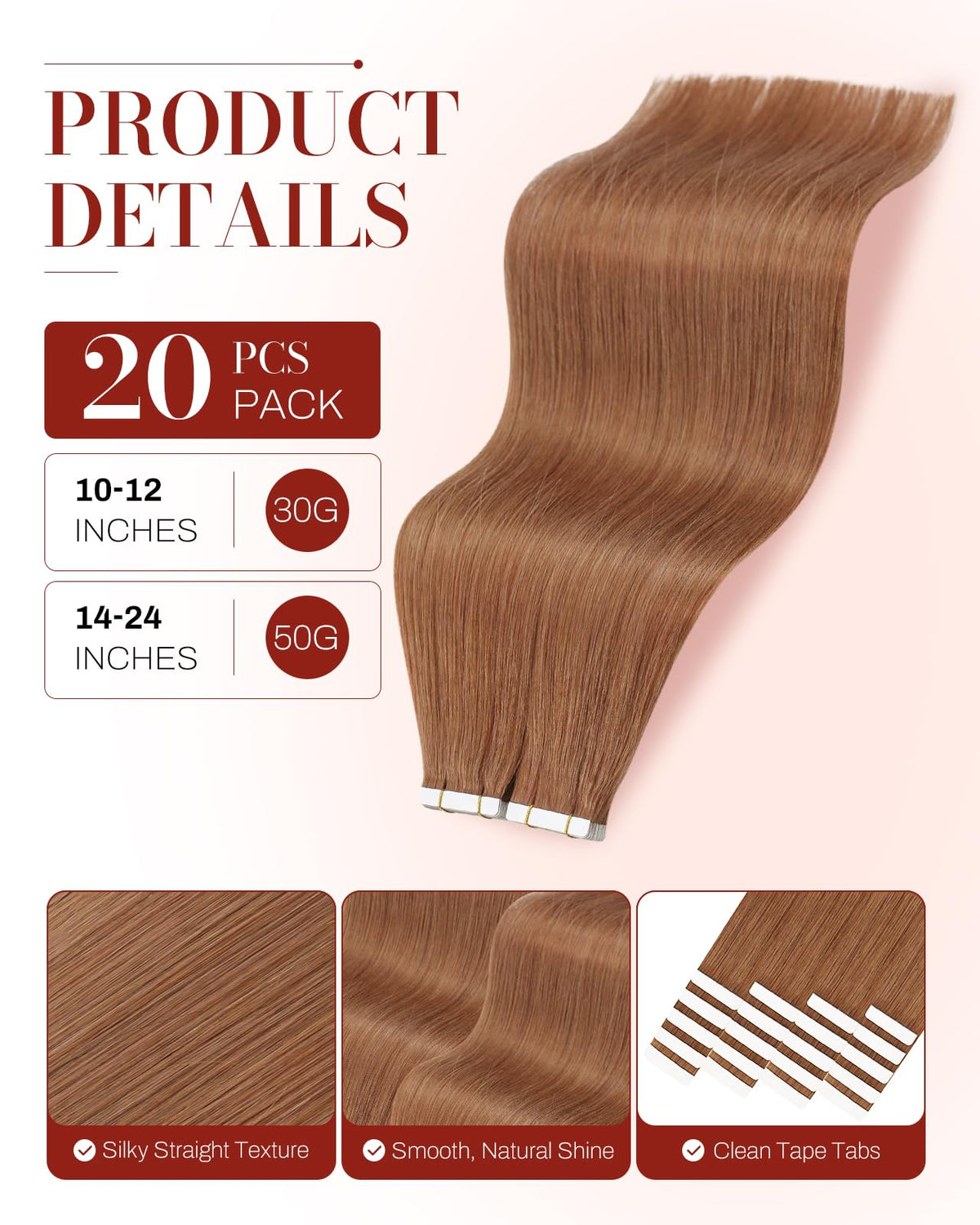 Moresoo Tape-In Hair Extensions close-up of texture