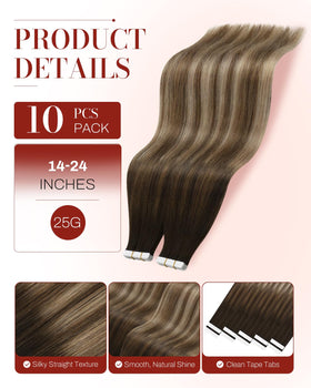 Moresoo Tape-In Hair Extensions close-up of the weft
