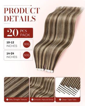Moresoo Tape in Hair Extensions close-up of weft