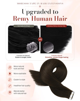 Moresoo Tape-In Hair Extensions packaging with details