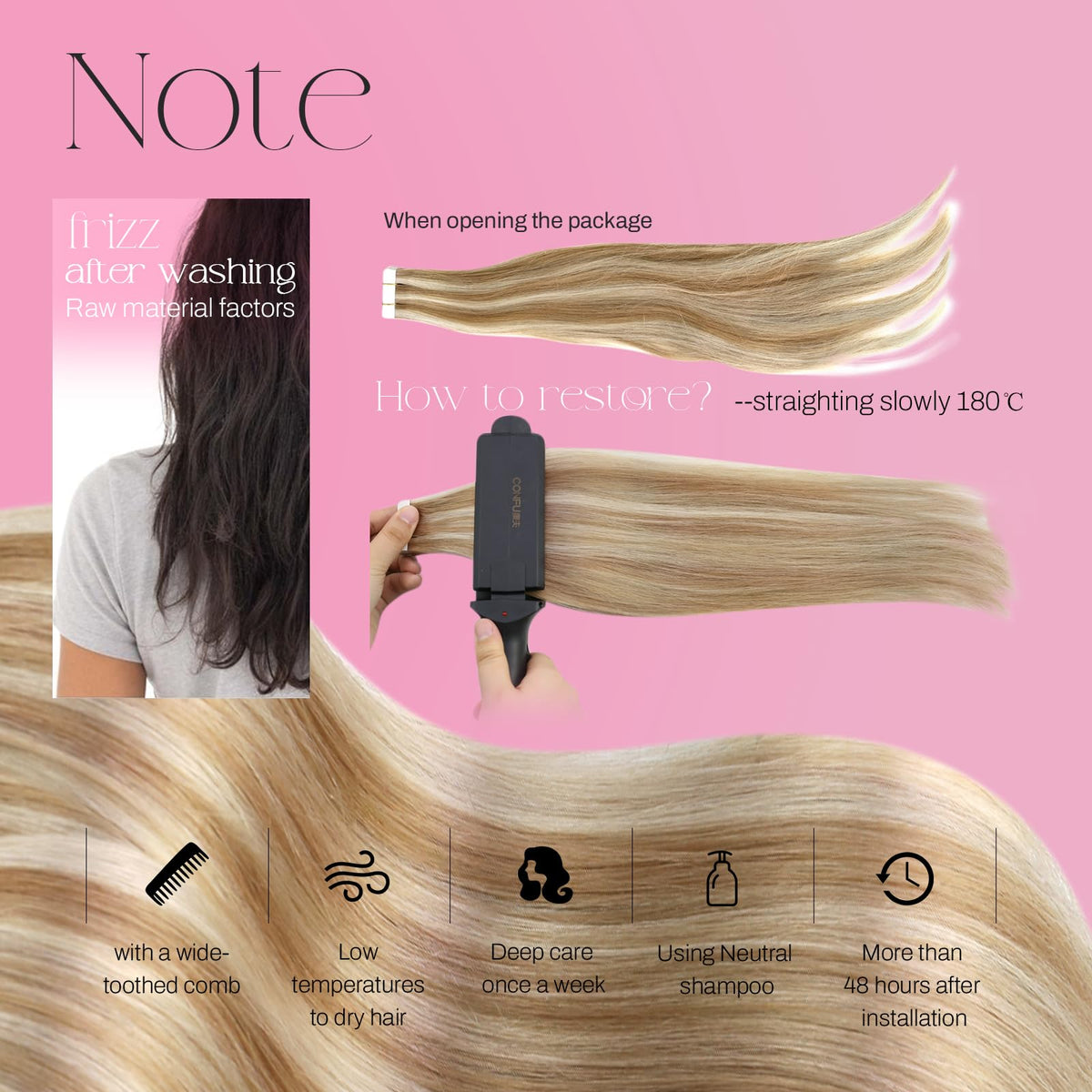 Moresoo Tape-In Hair Extensions showing natural blend