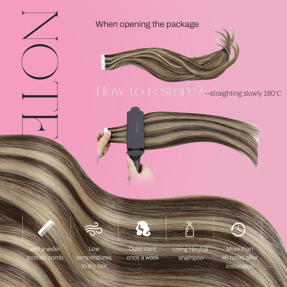 Moresoo Tape In Hair Extensions showing natural blend