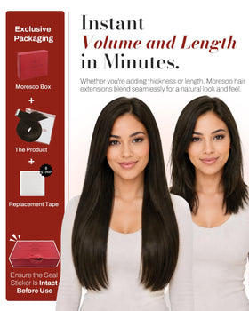 Moresoo Tape In Hair Extensions straightened look