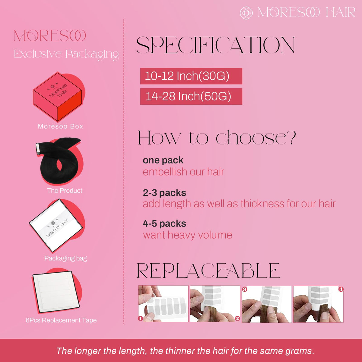 Moresoo Tape-In Hair Extensions styled in hair