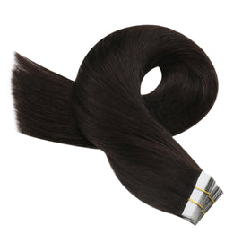 Moresoo Tape in Human Hair Extensions in natural light