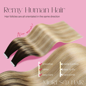 Moresoo Tape in Human Hair Extensions packaging