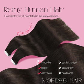 Moresoo Tape in Human Hair Extensions packaging