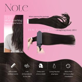 Moresoo Tape in Human Hair Extensions styled in curls