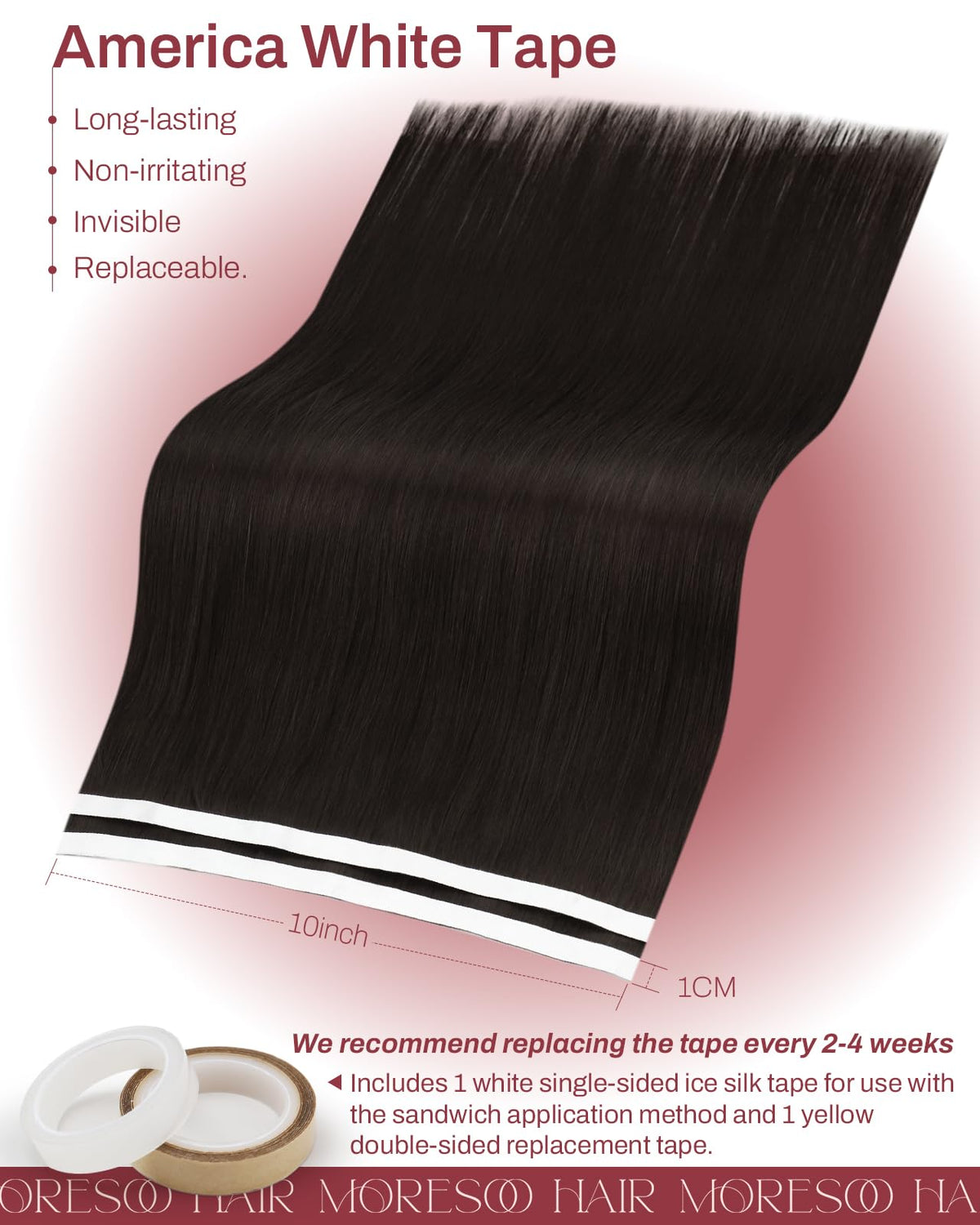 Moresoo Tape in Wefts hair extensions styled