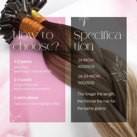 Moresoo U Tip Hair Extensions 18 Inch displayed in packaging