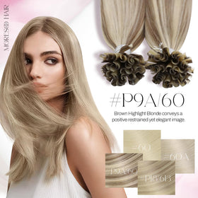 Moresoo U Tip Hair Extensions 18 Inch in different lighting