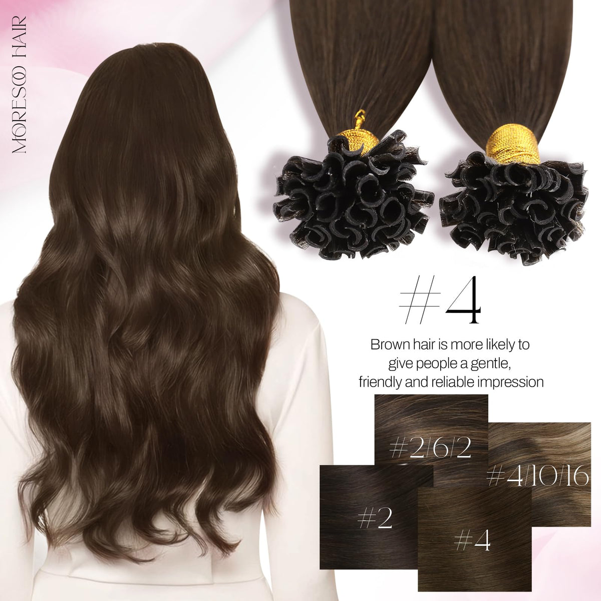 Moresoo U Tip Hair Extensions 20 Inch installation process