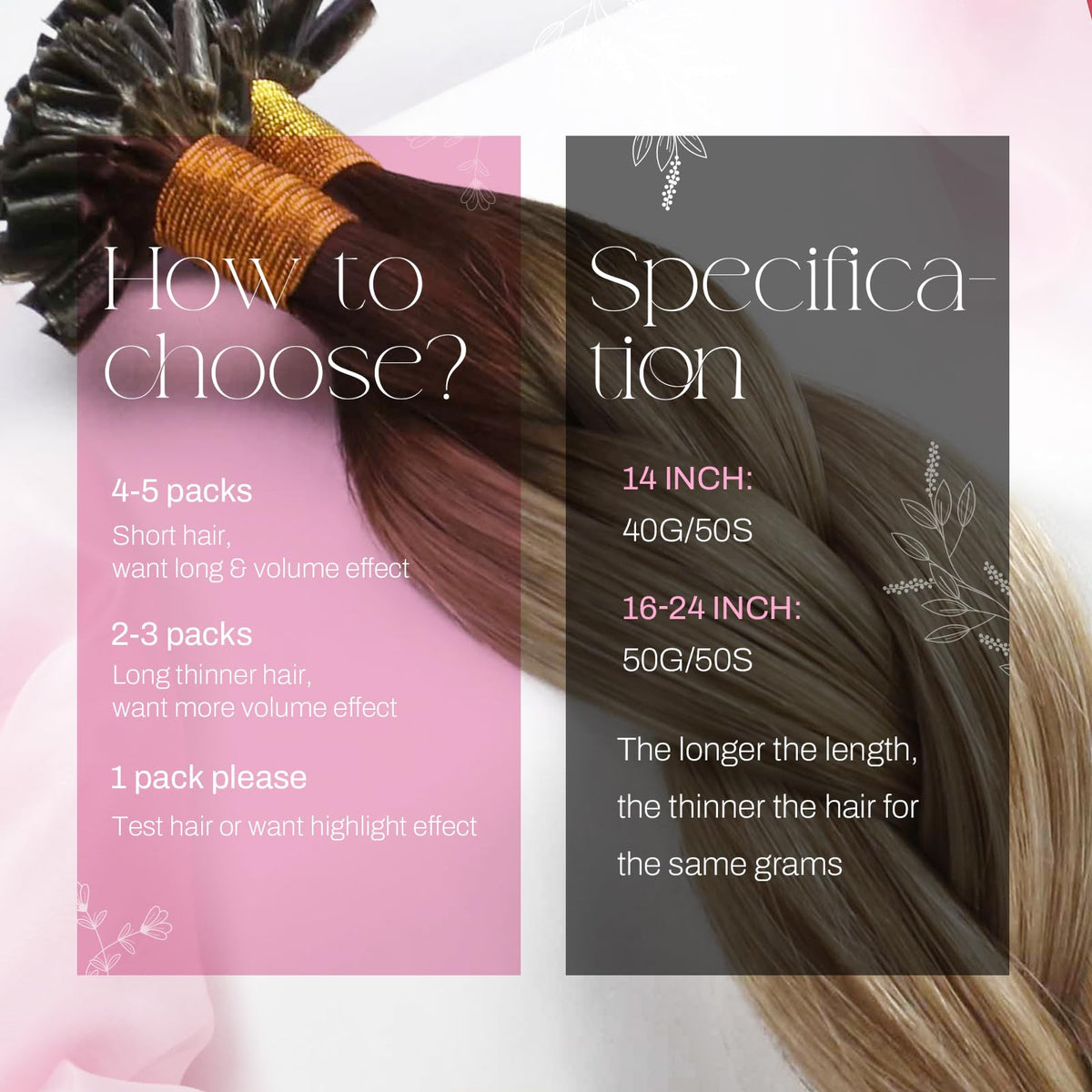 Moresoo U Tip Hair Extensions 24 Inch Ash Brown in packaging