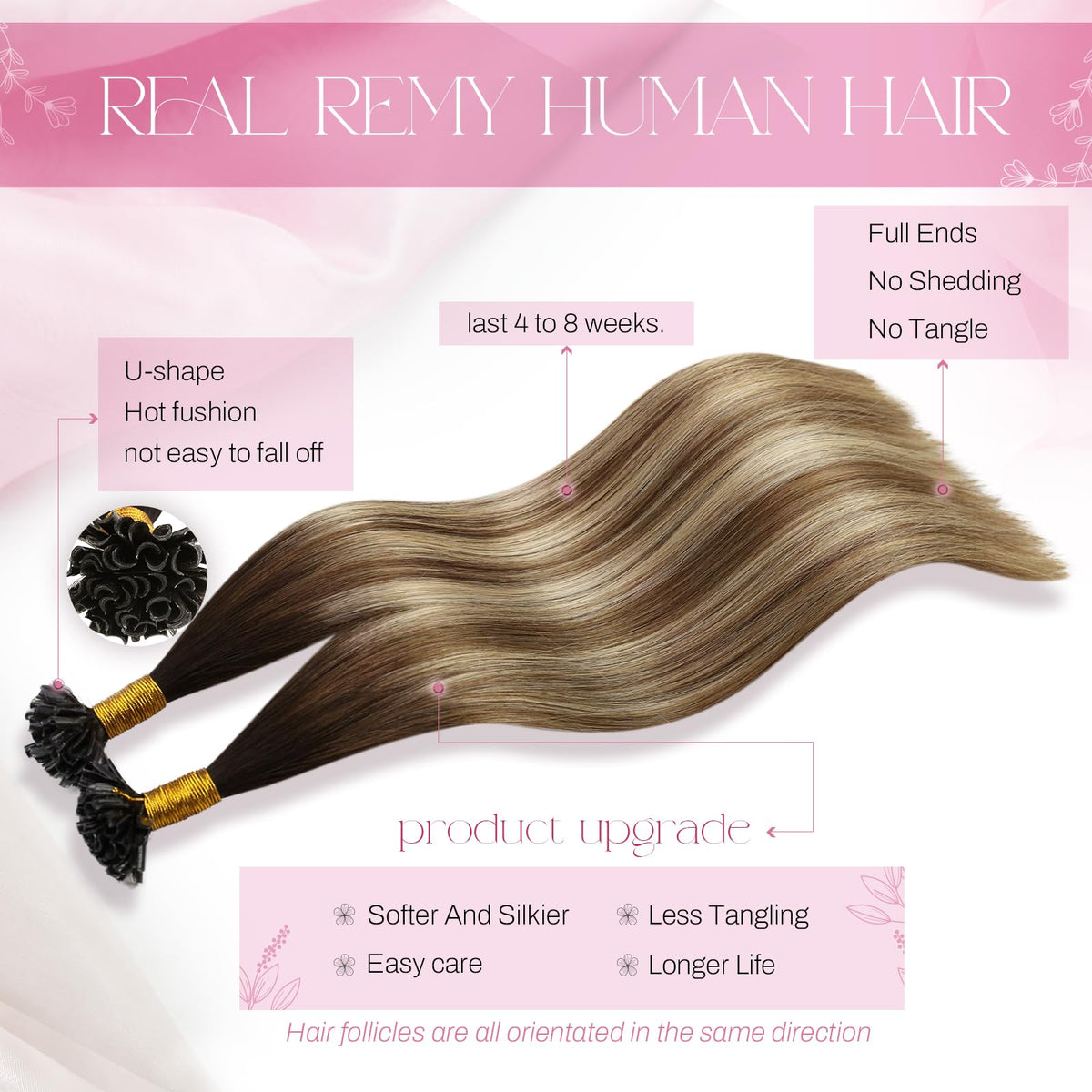 Moresoo U Tip Hair Extensions 50 strands packaging