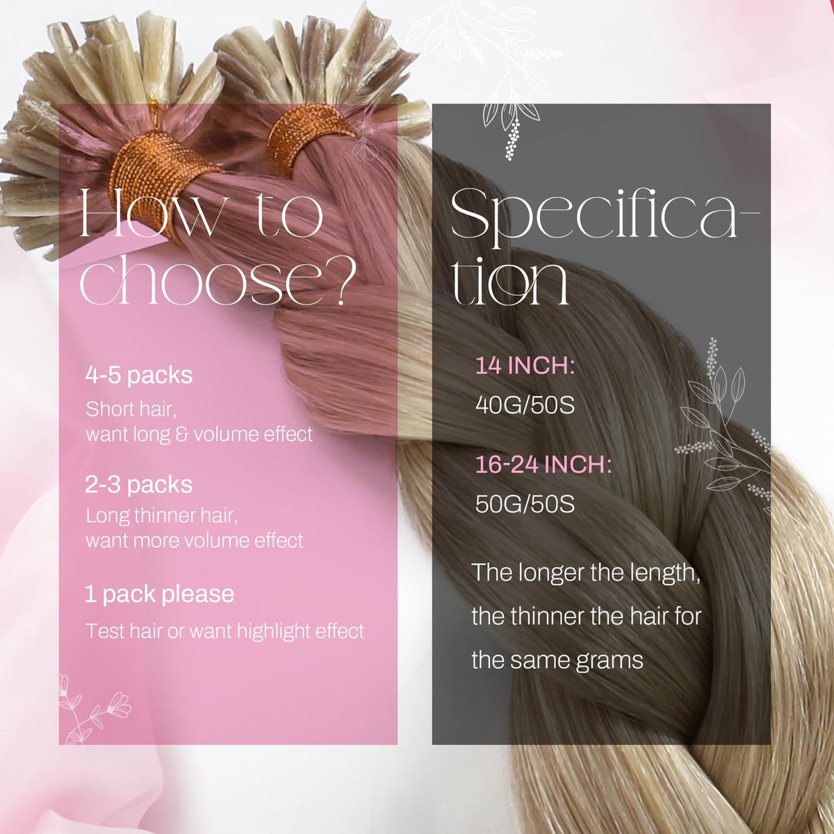 Moresoo U Tip Hair Extensions close-up of keratin bond