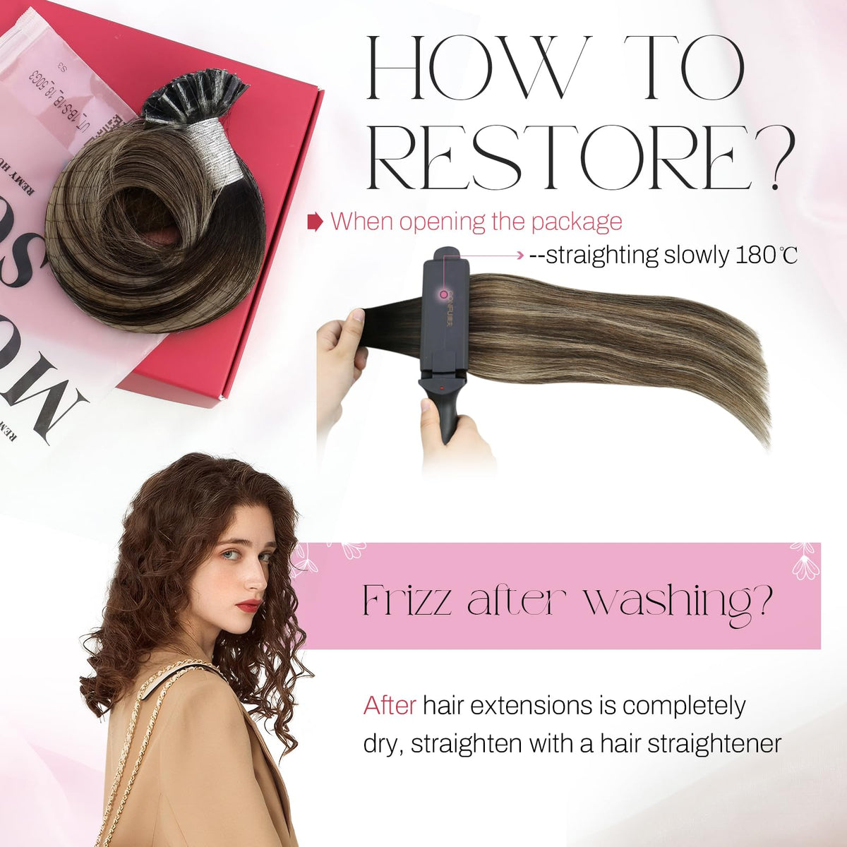 Moresoo U Tip Hair Extensions in a lifestyle setting
