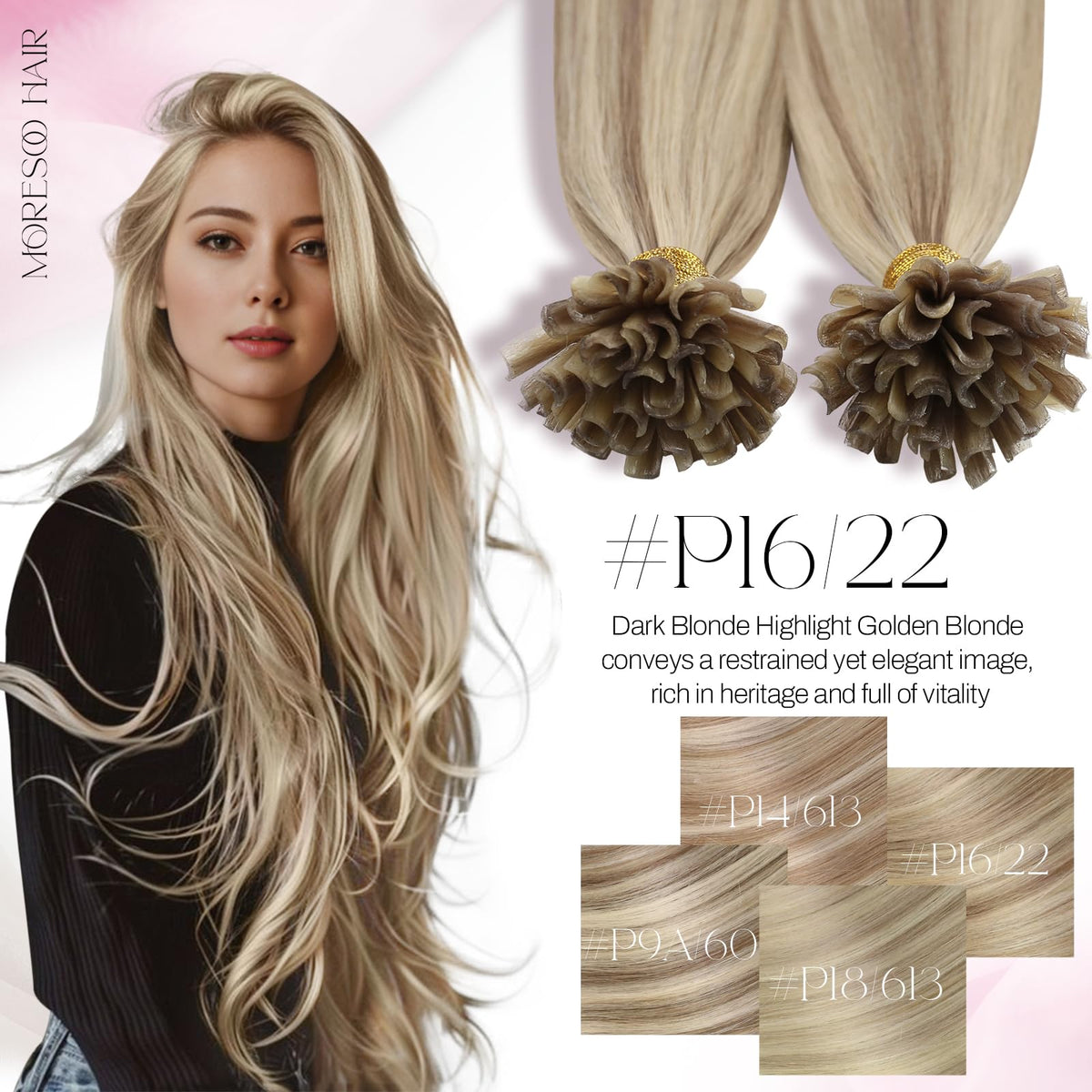 Moresoo U Tip Hair Extensions in a professional salon setting