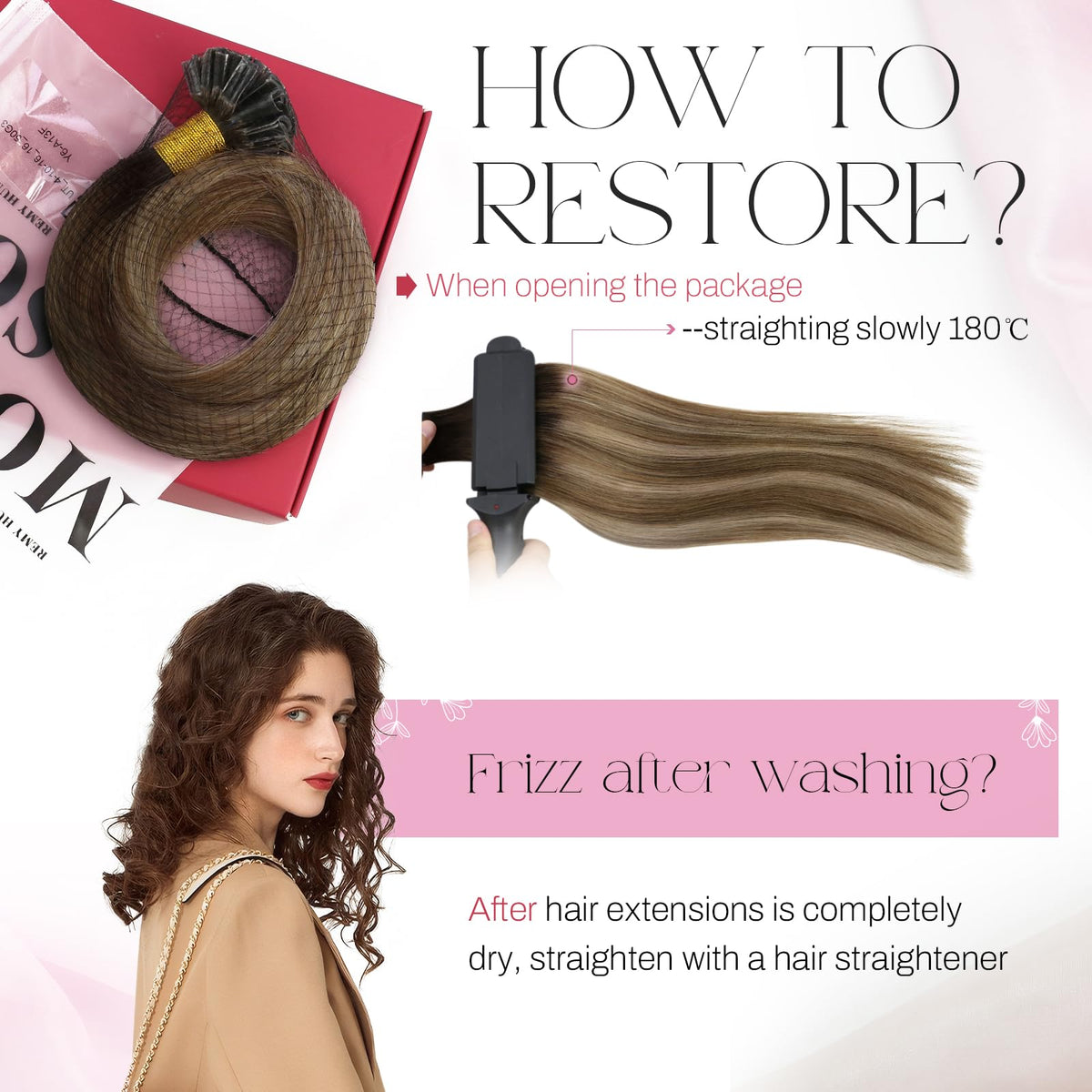 Moresoo U Tip Hair Extensions in a styled hairdo