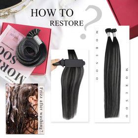 Moresoo U Tip Hair Extensions in natural light