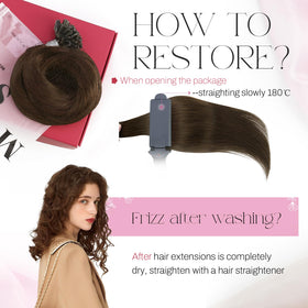 Moresoo U Tip Hair Extensions lifestyle scene with model