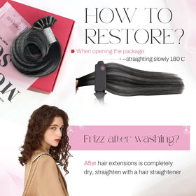 Moresoo U Tip Hair Extensions on a model