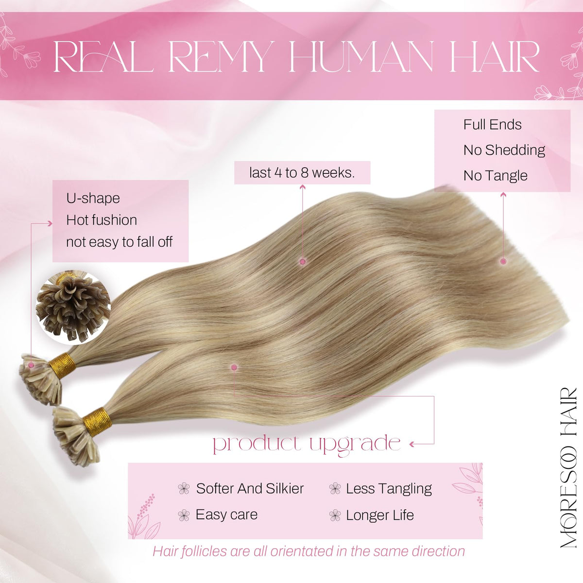Moresoo U Tip Hair Extensions packaging