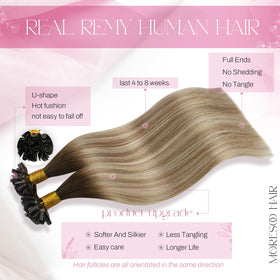 Moresoo U Tip Hair Extensions ready for installation