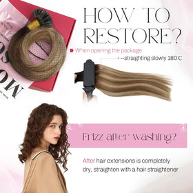 Moresoo U Tip Hair Extensions showing length and texture