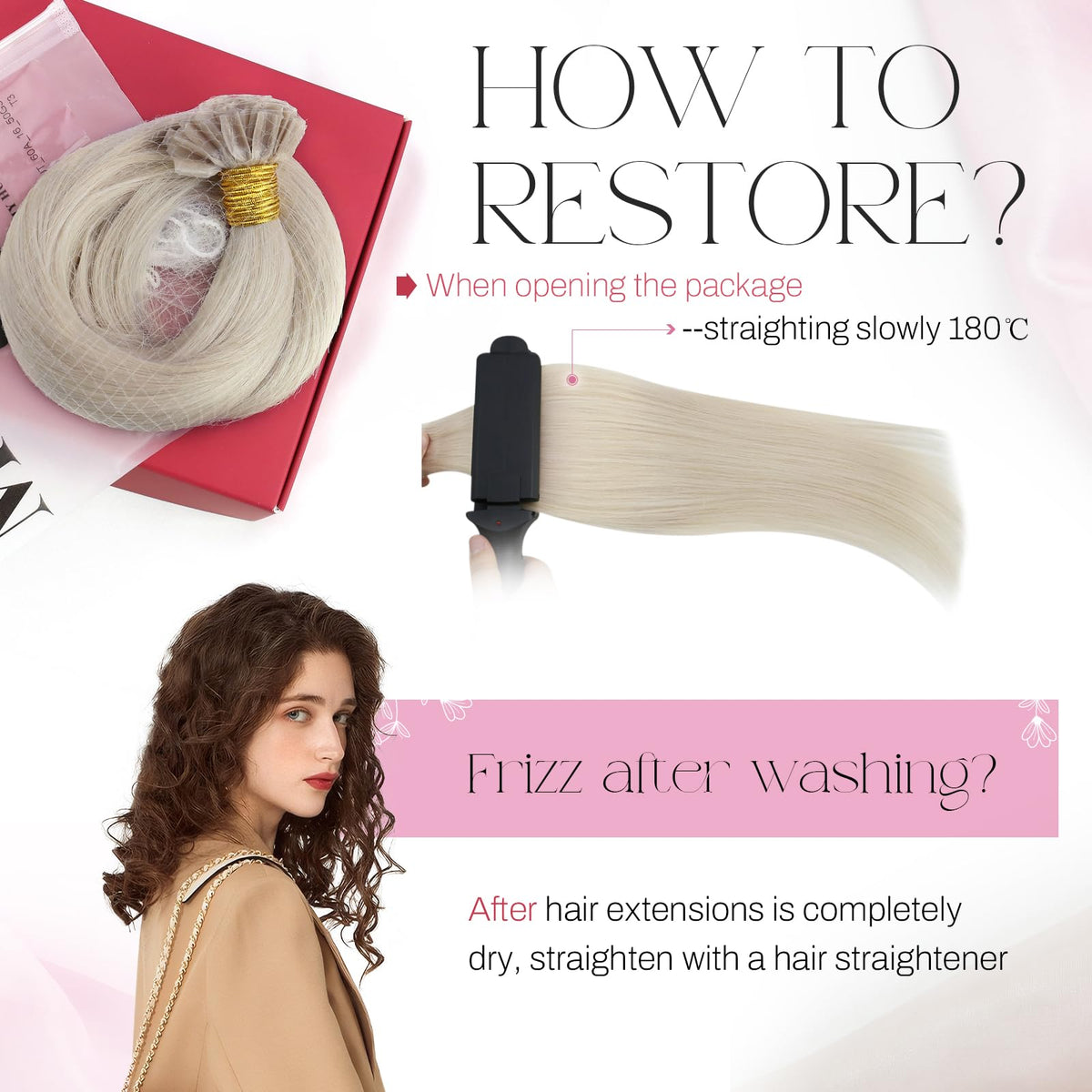 Moresoo U Tip Hair Extensions showing natural texture