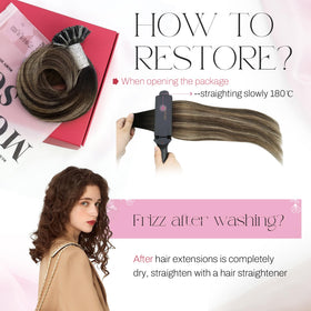 Moresoo U Tip Hair Extensions showing texture and colour