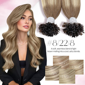 Moresoo U Tip Hair Extensions showing texture and quality