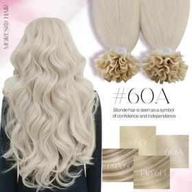 Moresoo U Tip Hair Extensions styled with curling wand