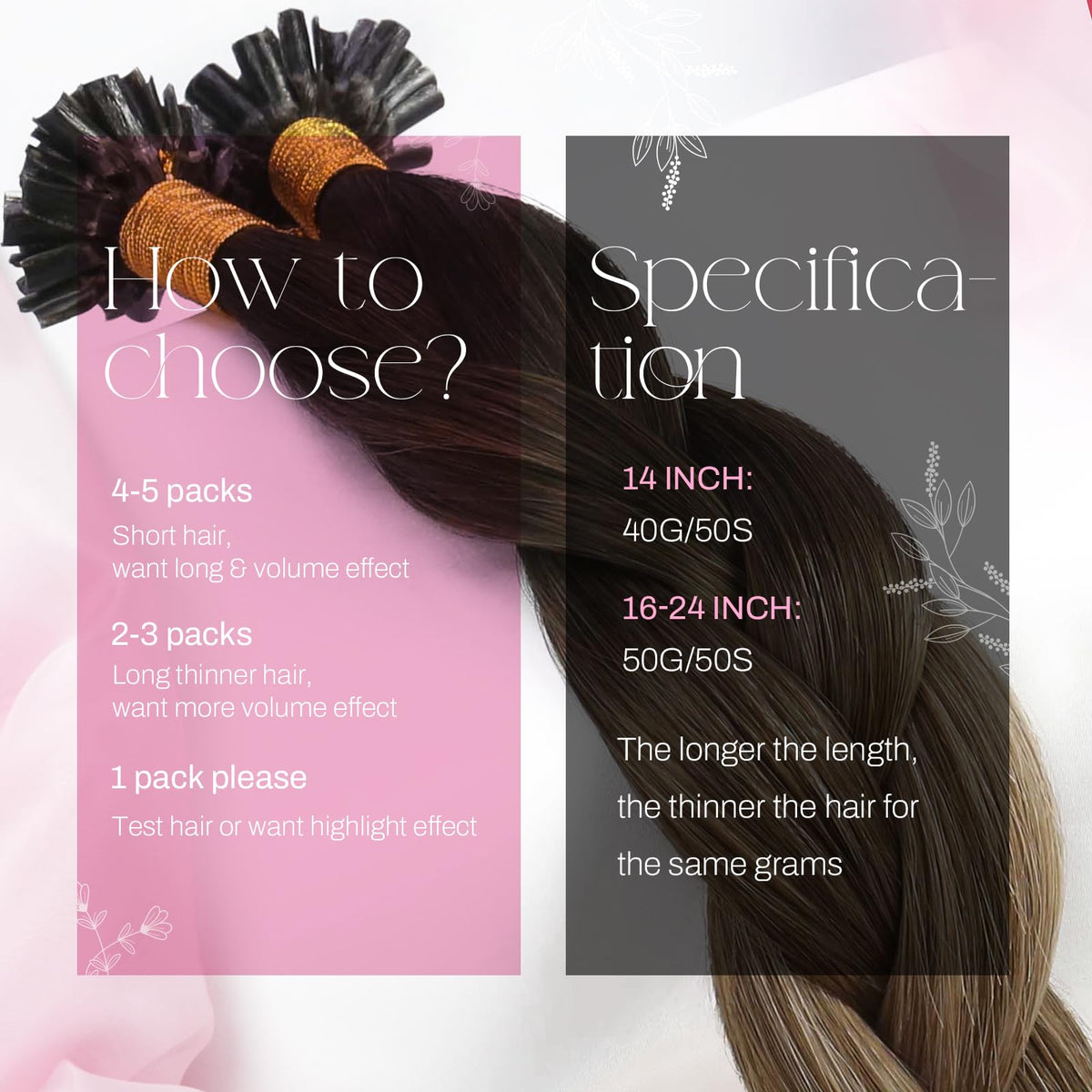 Moresoo U Tip Human Hair Extensions 16 Inch packaging view