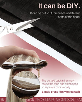 Moresoo Weft Tape Extensions 16 Inch displayed on a white background