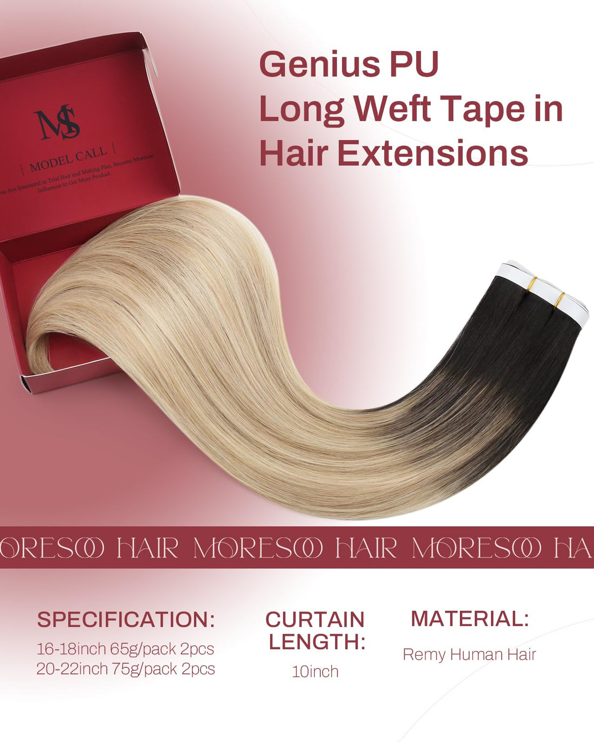 Moresoo Weft Tape in Extensions close-up of weft