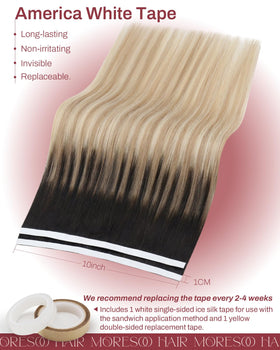 Moresoo Weft Tape in Extensions styled on model