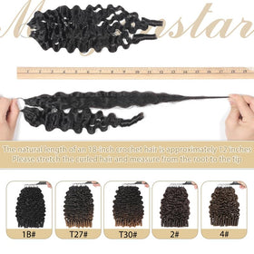 MORGENSTAR Burmese Curly Hair Extensions displayed with crochet hook
