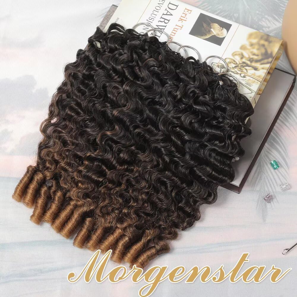 MORGENSTAR crochet hair displayed on a hair rack