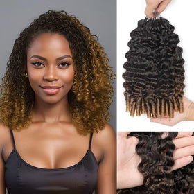 MORGENSTAR Ombre Crochet Human Hair 16 Inch T27# front view